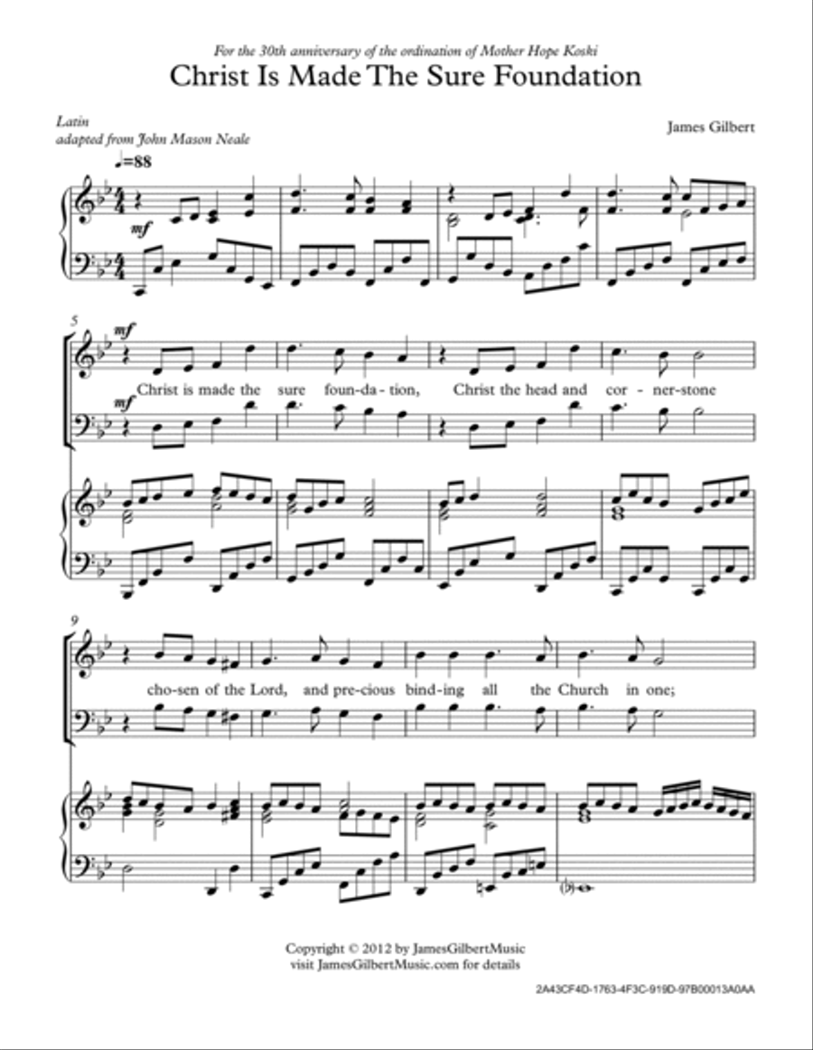 Christ Is Made The Sure Foundation 4-Part scores gallery preview page 2