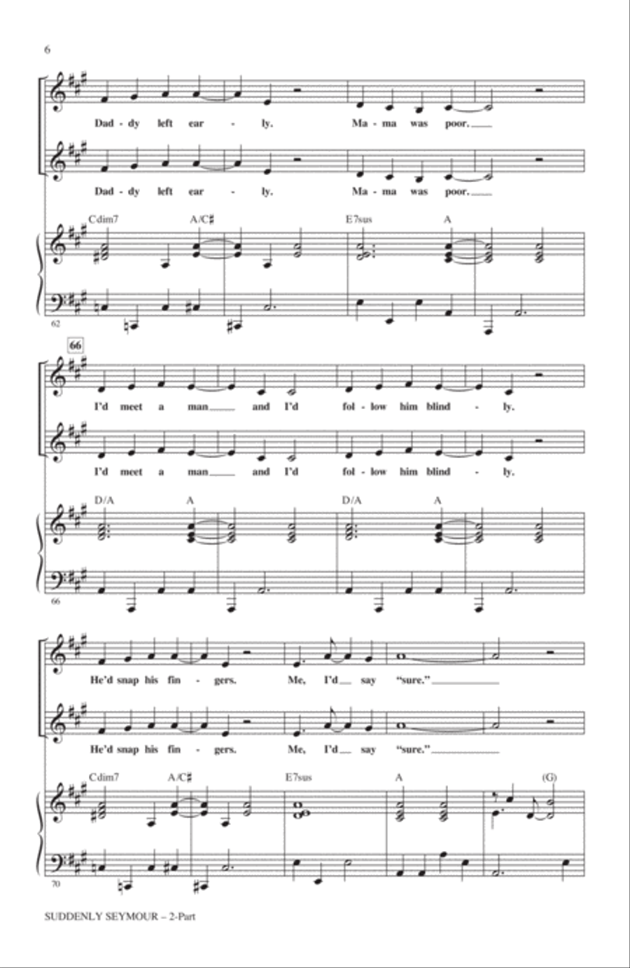 Suddenly Seymour (from Little Shop of Horrors) (arr. Alan Billingsley) 2-Part scores gallery preview page 5