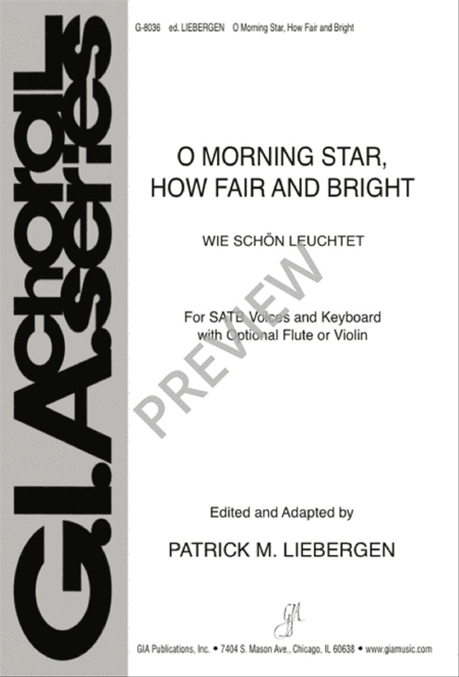 O Morning Star, How Fair and Bright 4-Part scores gallery preview page 1