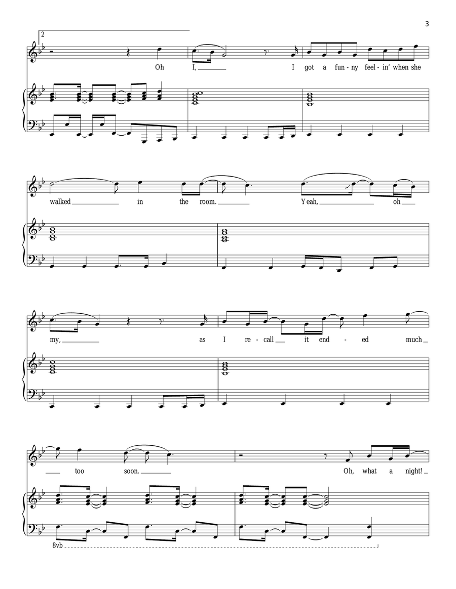 December 1963 (Oh, What A Night) Piano, Vocal scores gallery preview page 3