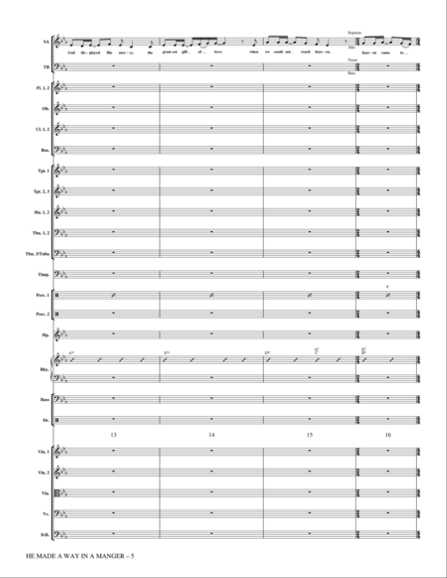 He Made A Way In A Manger - Full Score Choir scores gallery preview page 4