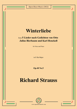 Book cover for Richard Strauss-Winterliebe,in E flat Major
