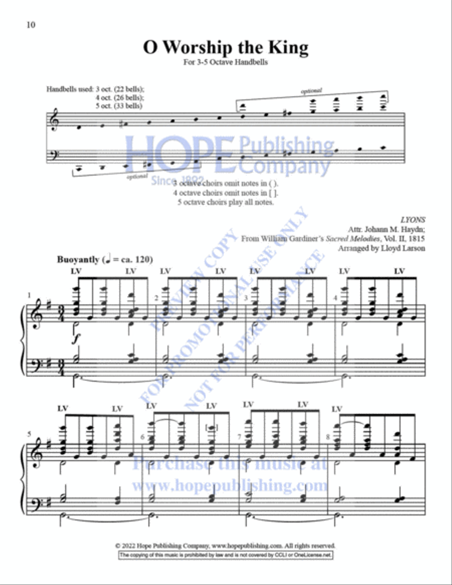 WORSHIP OPENERS: Handbell Introits, Vol 1 Handbell Choir scores gallery preview page 11