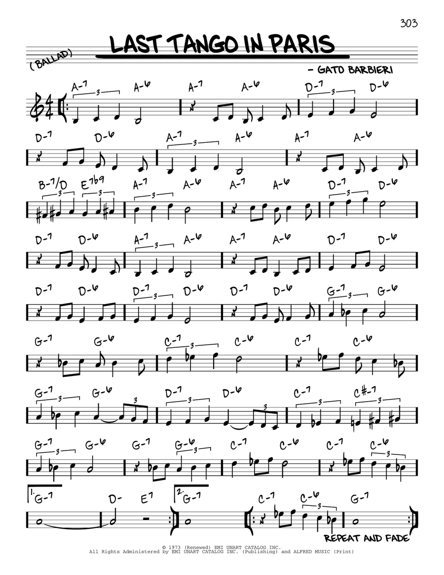 Last Tango In Paris Last Tango In Paris Piano scores gallery preview page 1