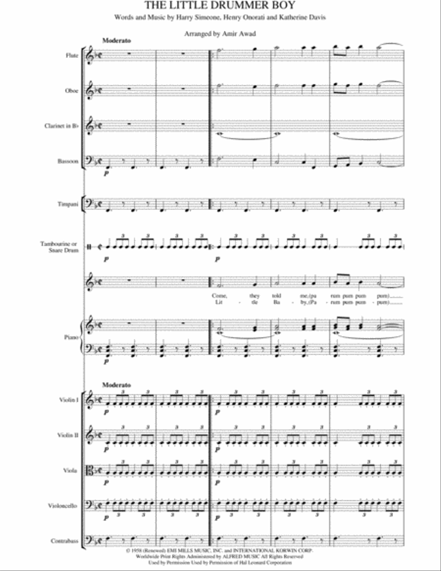 The Little Drummer Boy Chamber Orchestra scores gallery preview page 1