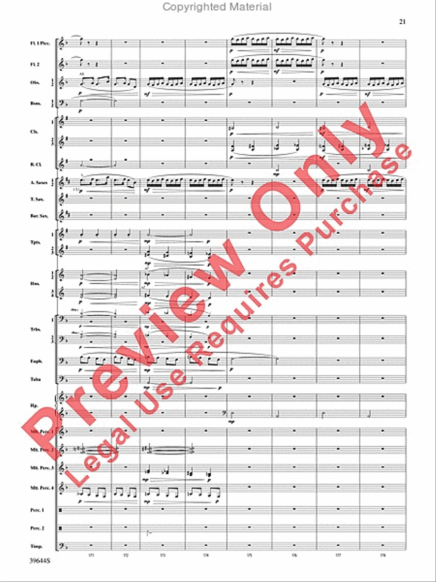 Laideronnette: Impératrice des Pagodes (from Ma mère l'oye) Concert Band scores gallery preview page 22