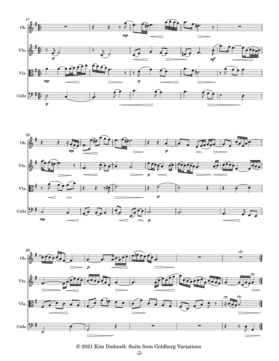 Suite from Goldberg Variations Small Ensemble scores gallery preview page 3