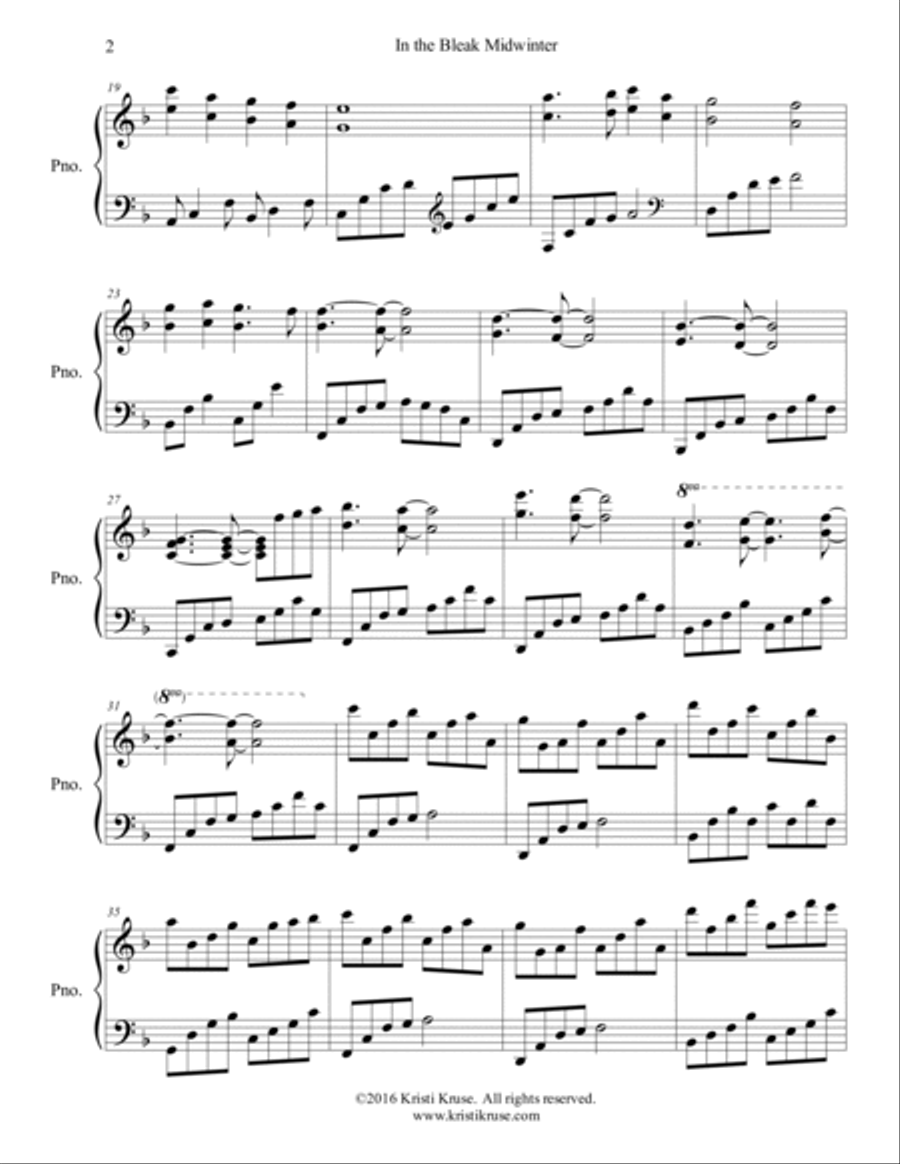 In the Bleak Midwinter Piano Solo Piano Solo scores gallery preview page 3