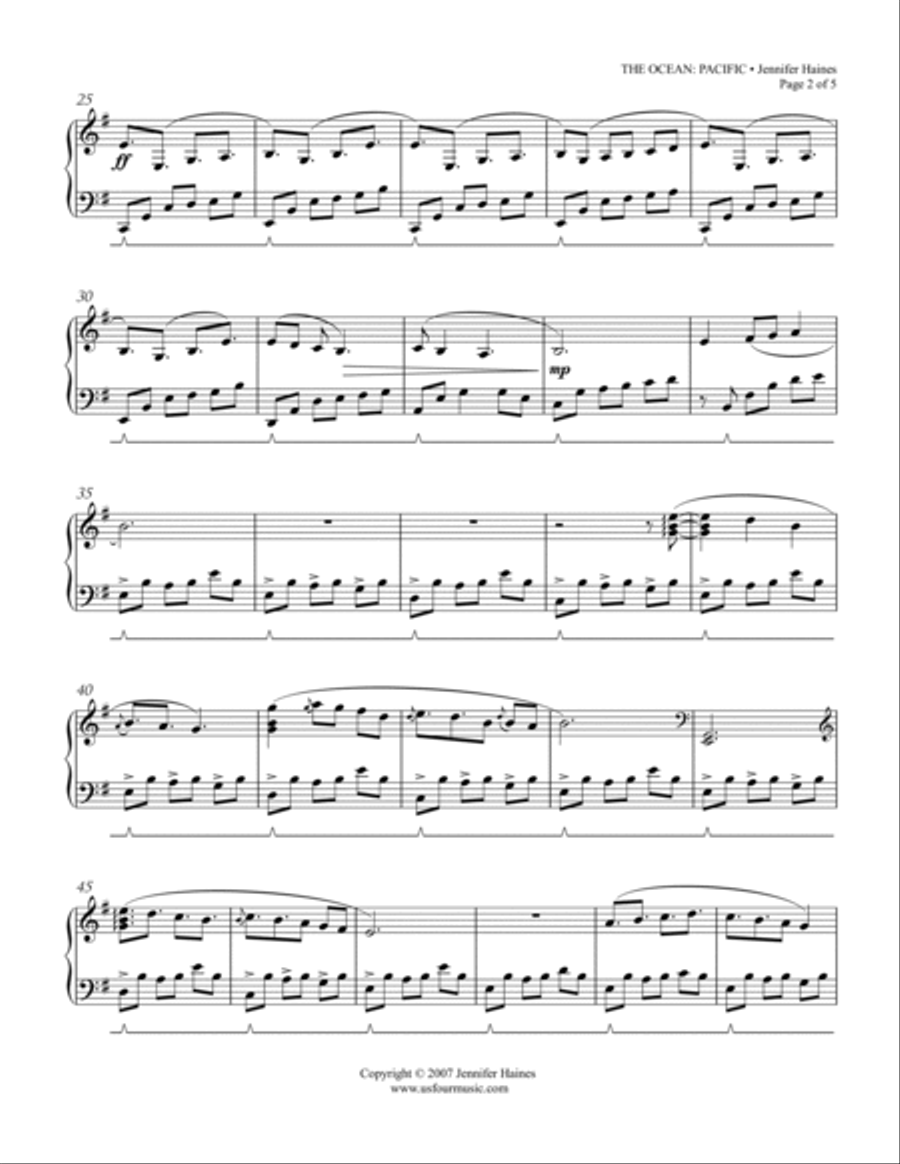 The Ocean: Pacific The Ocean: Pacific Piano Solo scores gallery preview page 2