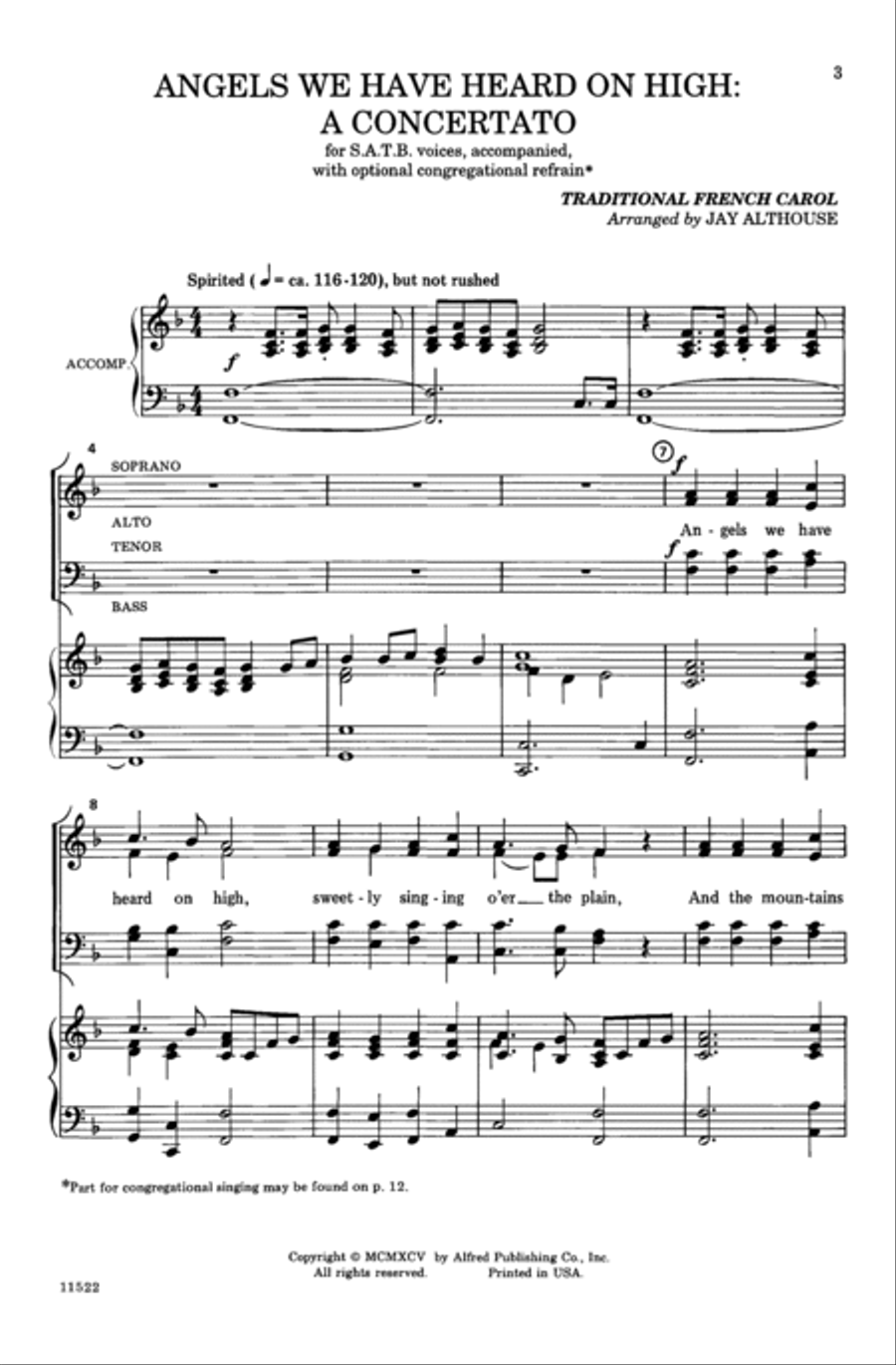 Angels We Have Heard on High: A Concerto 4-Part scores gallery preview page 12