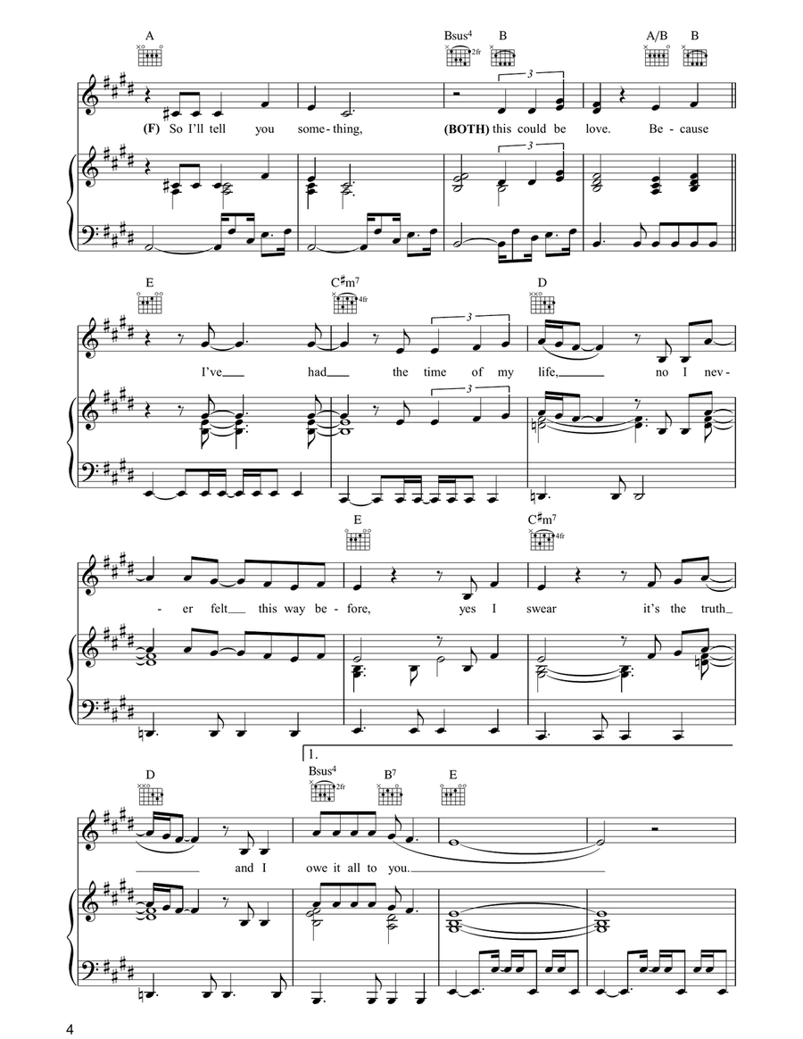 (I've Had) The Time Of My Life Piano, Vocal, Guitar scores gallery preview page 4