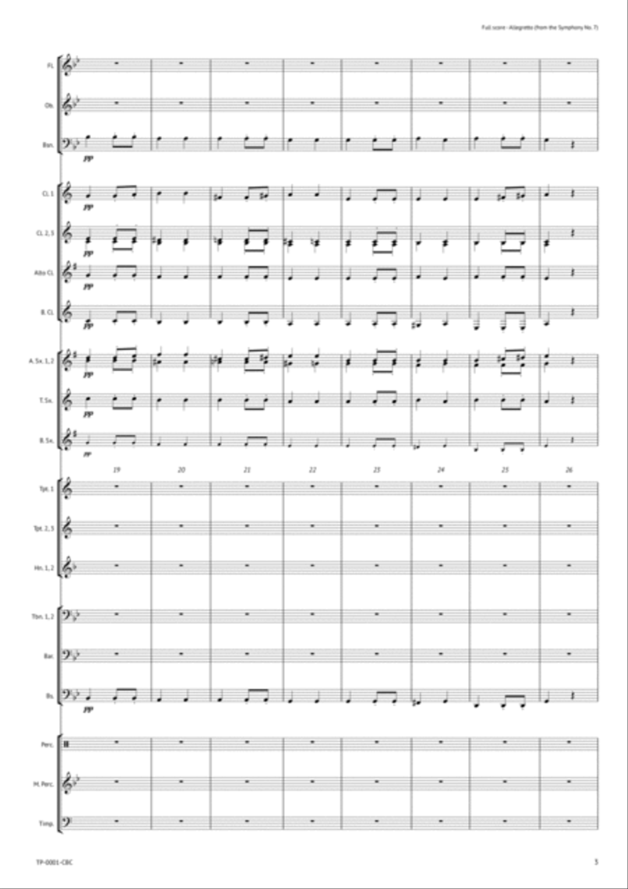 Allegretto (from the Symphony No. 7) Concert Band scores gallery preview page 4