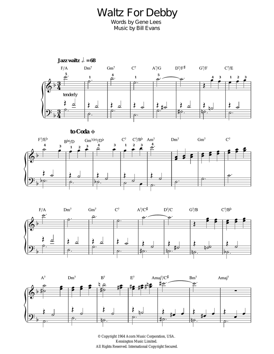 Waltz For Debby Waltz For Debby Guitar scores gallery preview page 1