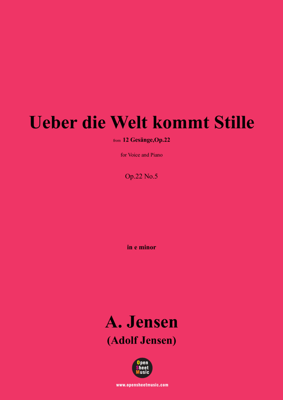 A. Jensen-Ueber die Welt kommt Stille,in e minor,Op.22 No.5 Voice scores gallery preview page 1