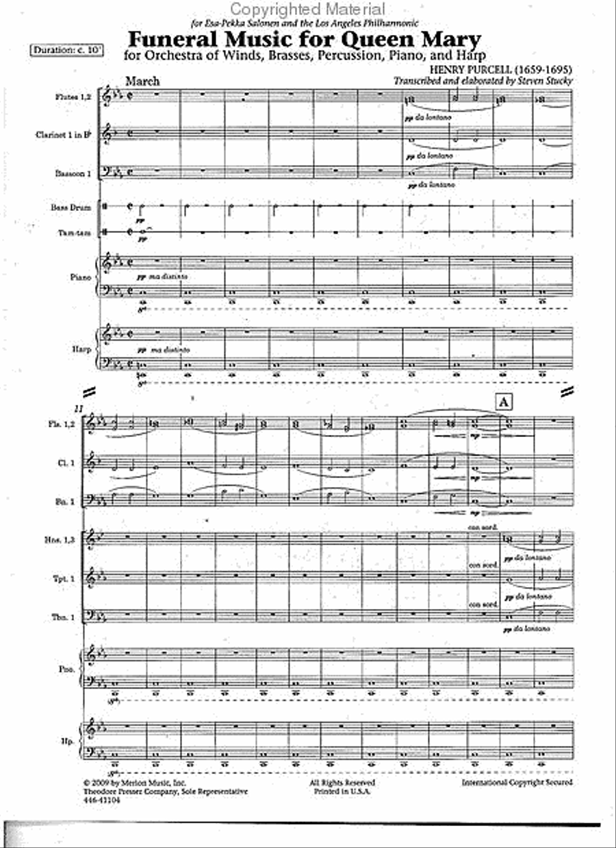 Funeral Music For Queen Mary Concert Band scores gallery preview page 2