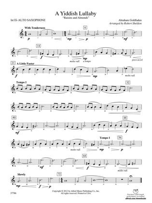 A Yiddish Lullaby: E-flat Alto Saxophone