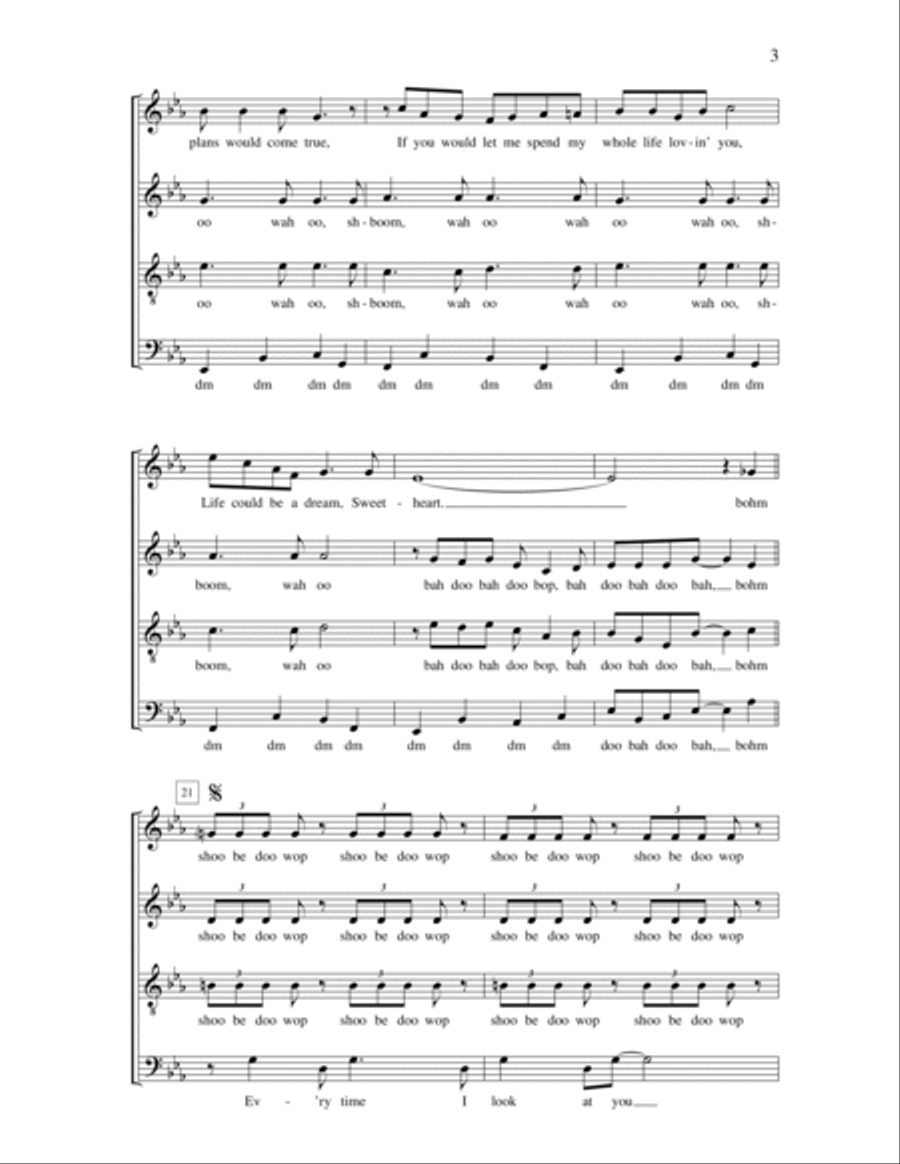 Sh-boom (life Could Be A Dream) 4-Part scores gallery preview page 3