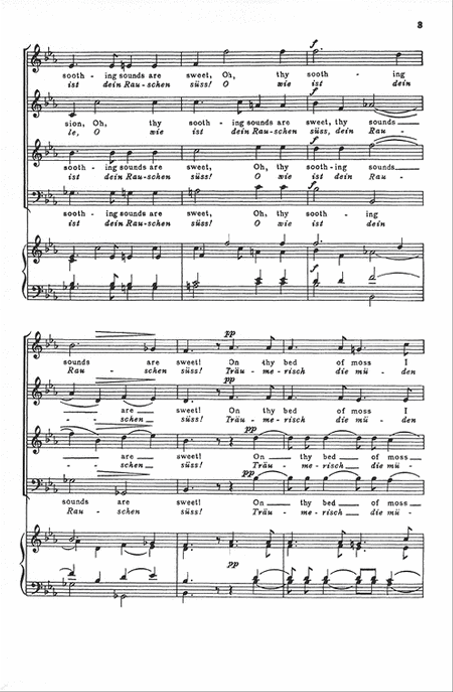 Forest Cool, Thou Forest Quiet (Waldesnacht, du Wunderkühle) 4-Part scores gallery preview page 3