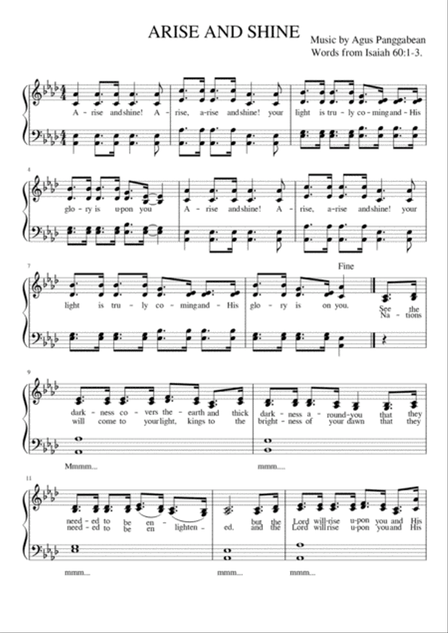 ARISE AND SHINE ARISE AND SHINE 4-Part scores gallery preview page 1