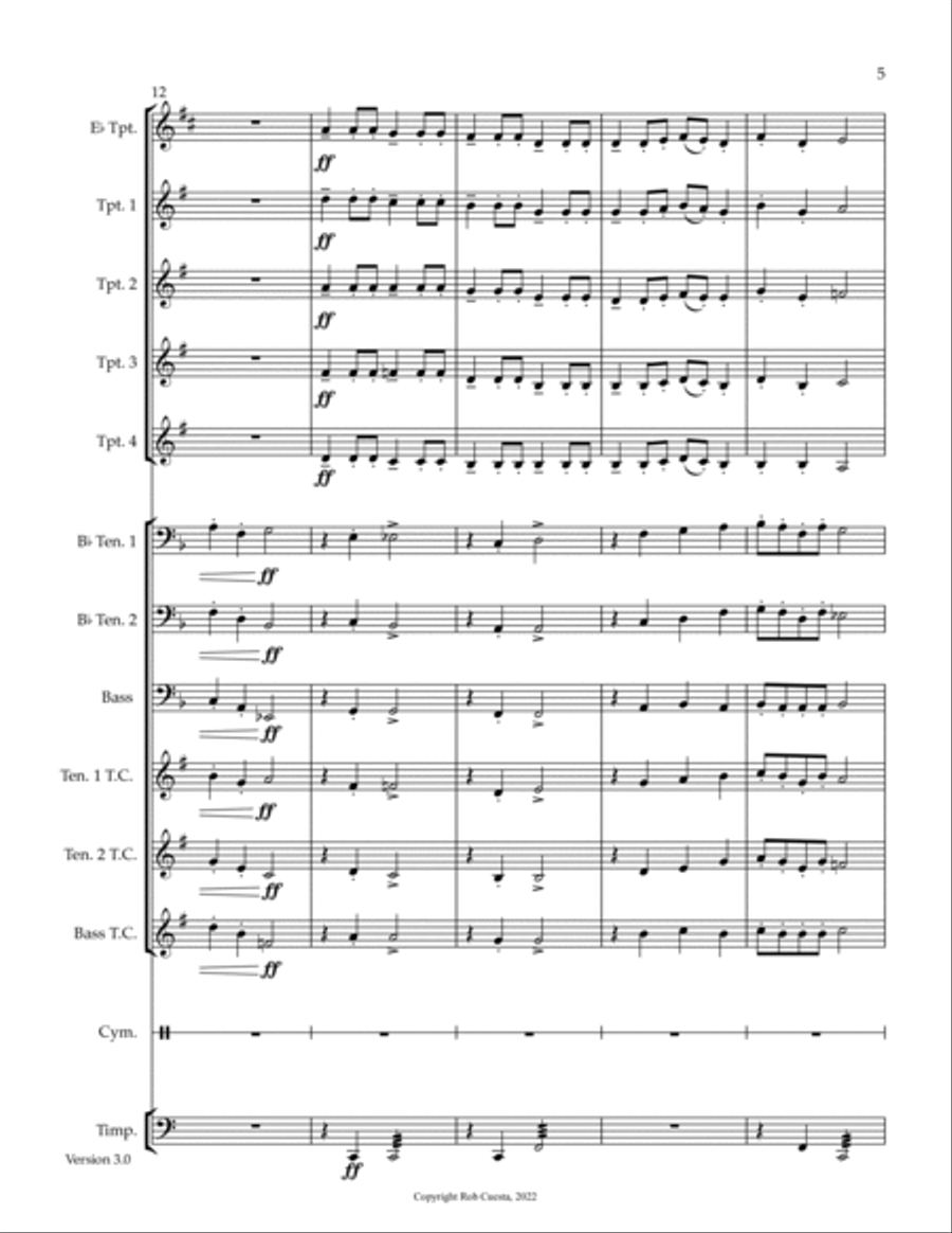 3 Fanfares for a Jubilant Occasion Brass Ensemble scores gallery preview page 5
