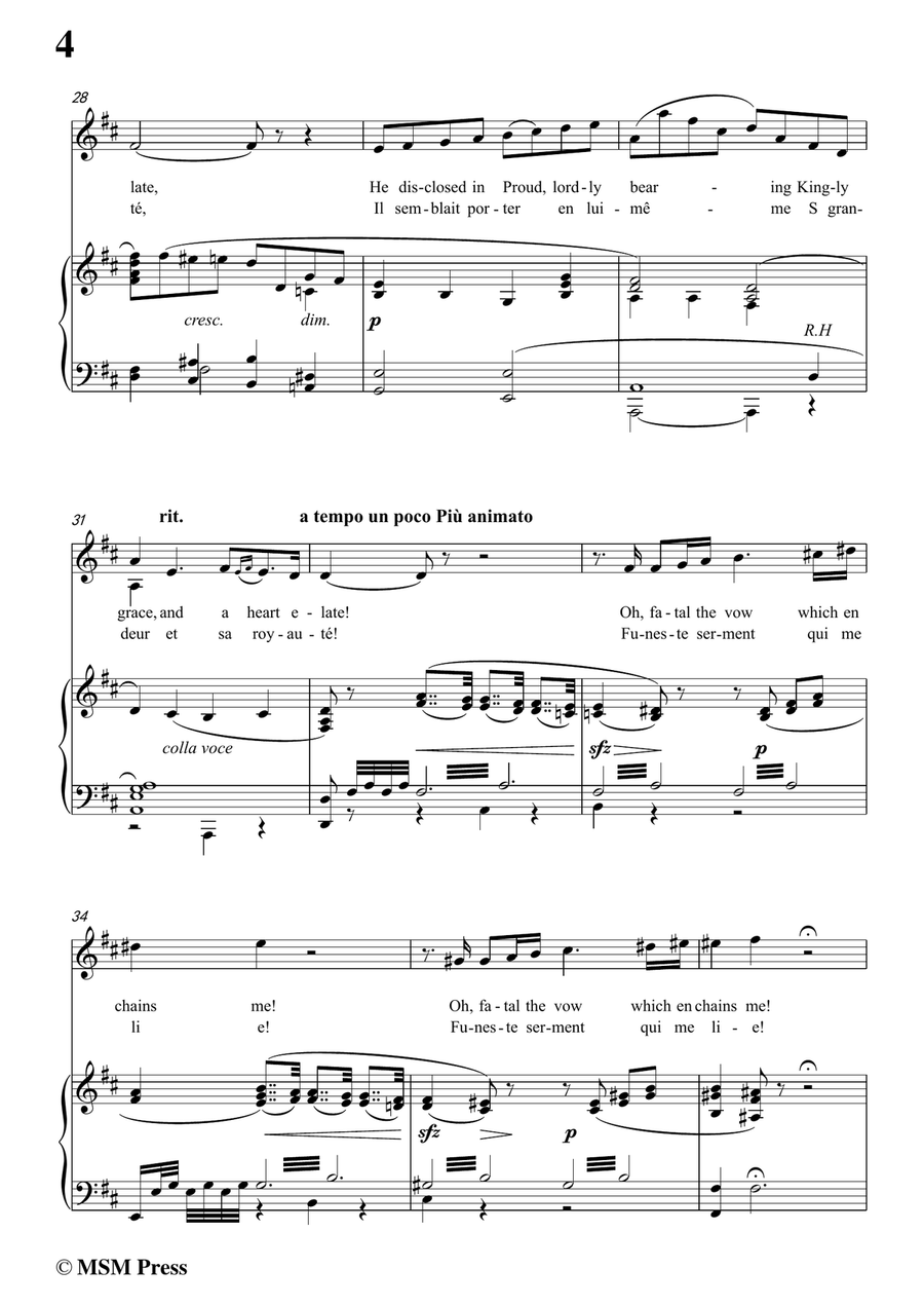 Gounod-Plus grand dans son obscurité,from 'La Reine de Saba',in a minor,for Voice and Piano Piano, Vocal scores gallery preview page 6