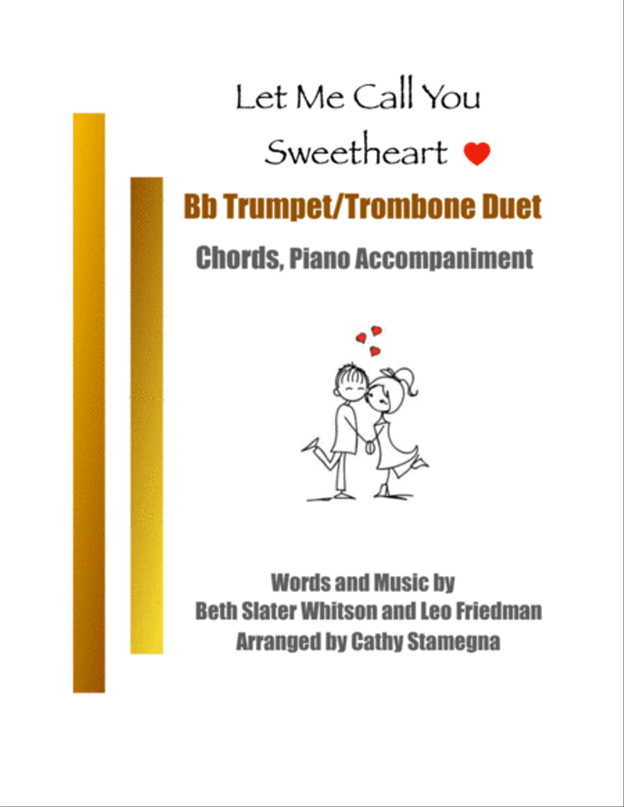 Let Me Call You Sweetheart (Bb Trumpet/Trombone Duet, Chords, Piano Accompaniment) Brass Duet scores gallery preview page 1