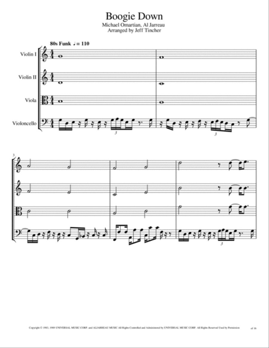 Boogie Down Boogie Down String Quartet scores gallery preview page 2