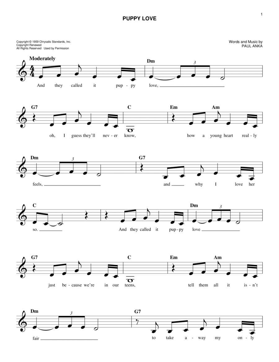 Puppy Love Puppy Love Piano scores gallery preview page 1
