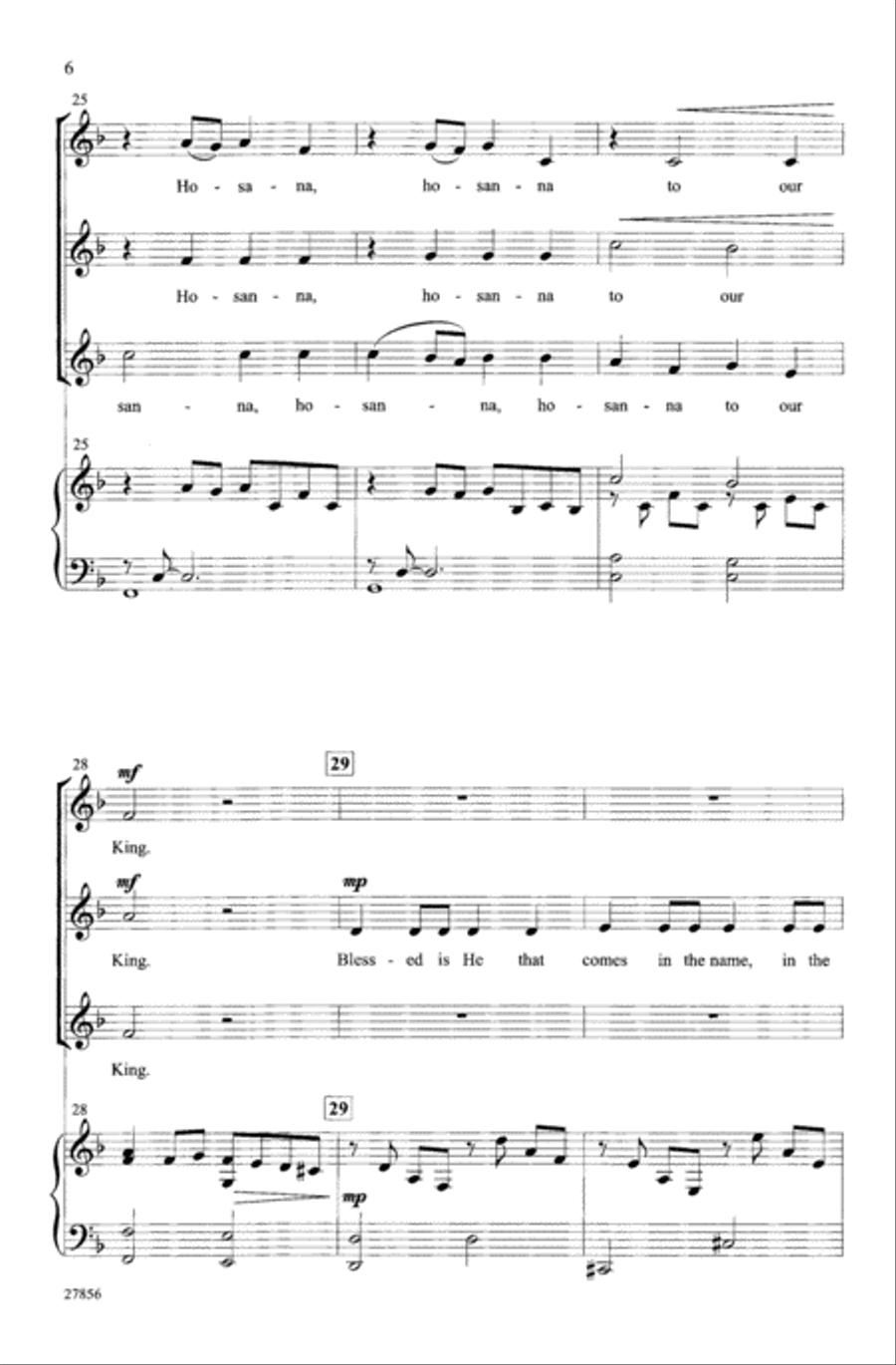 Hosanna Processional (A Palm Sunday Canon) 3-Part scores gallery preview page 6