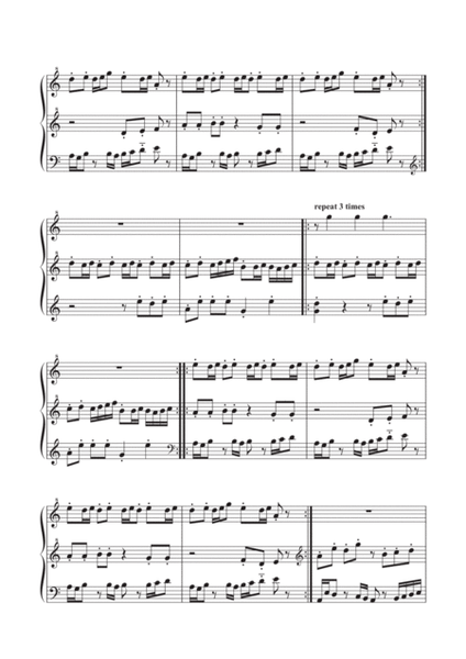 Joyful Piano Duet Sheet Music for 3 Hands "Spring Life" image number null