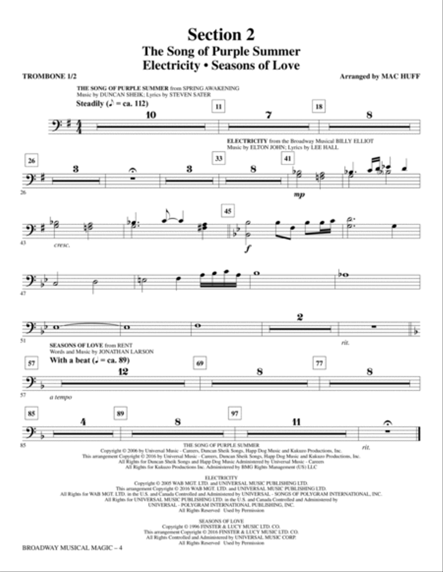 Broadway Musical Magic - Trombone Choir scores gallery preview page 4
