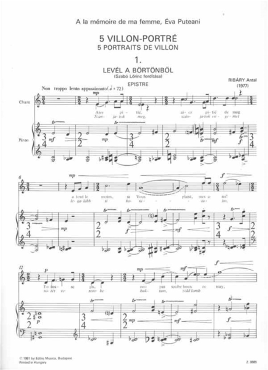 Fünf Villon-Portrait Voice Solo scores gallery preview page 2