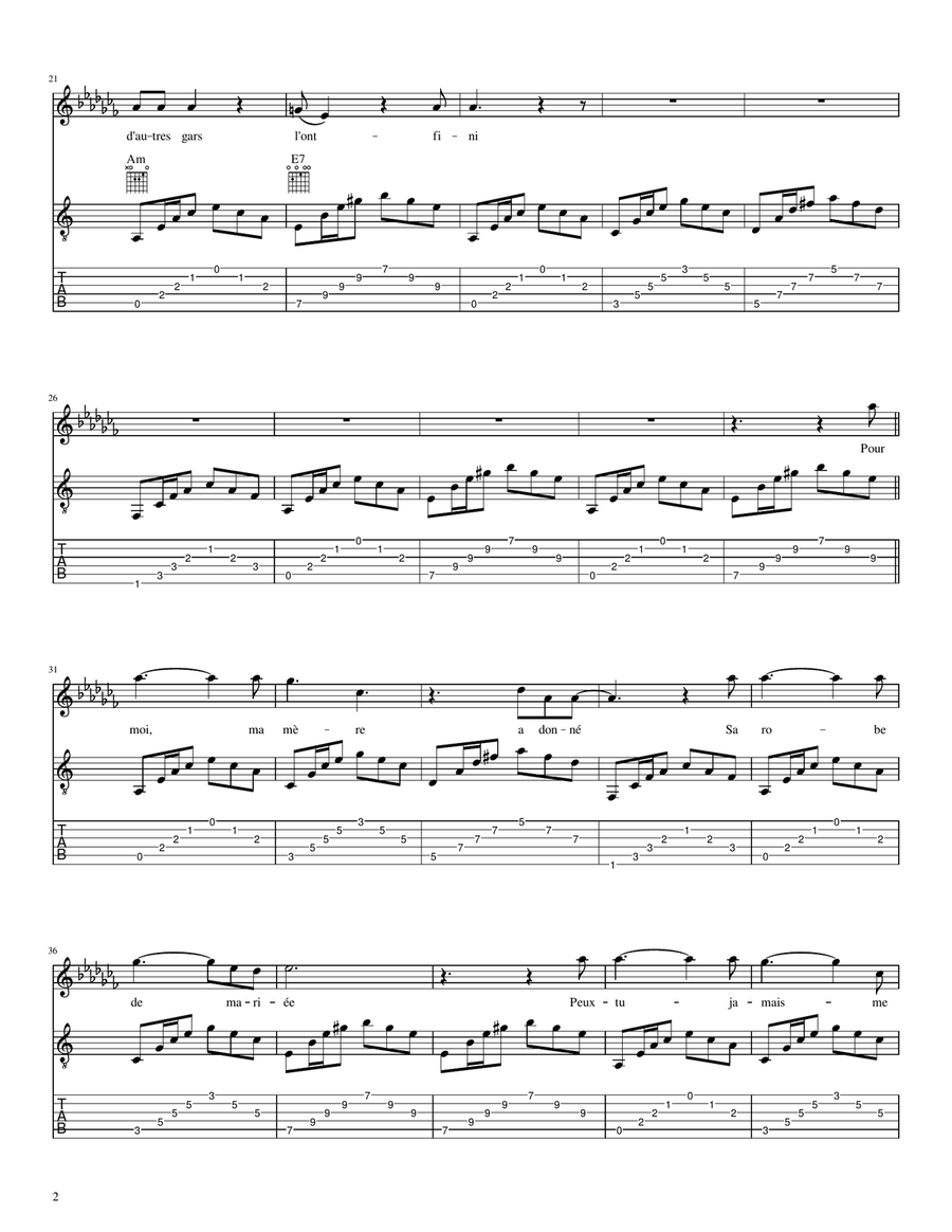 Le Penitencier Le Penitencier Guitar Tablature scores gallery preview page 2