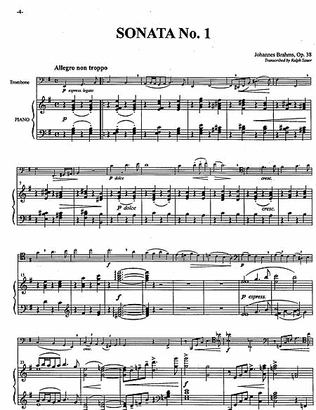 Sonata No. 1 in E minor, Op. 38 for Trombone and Piano
