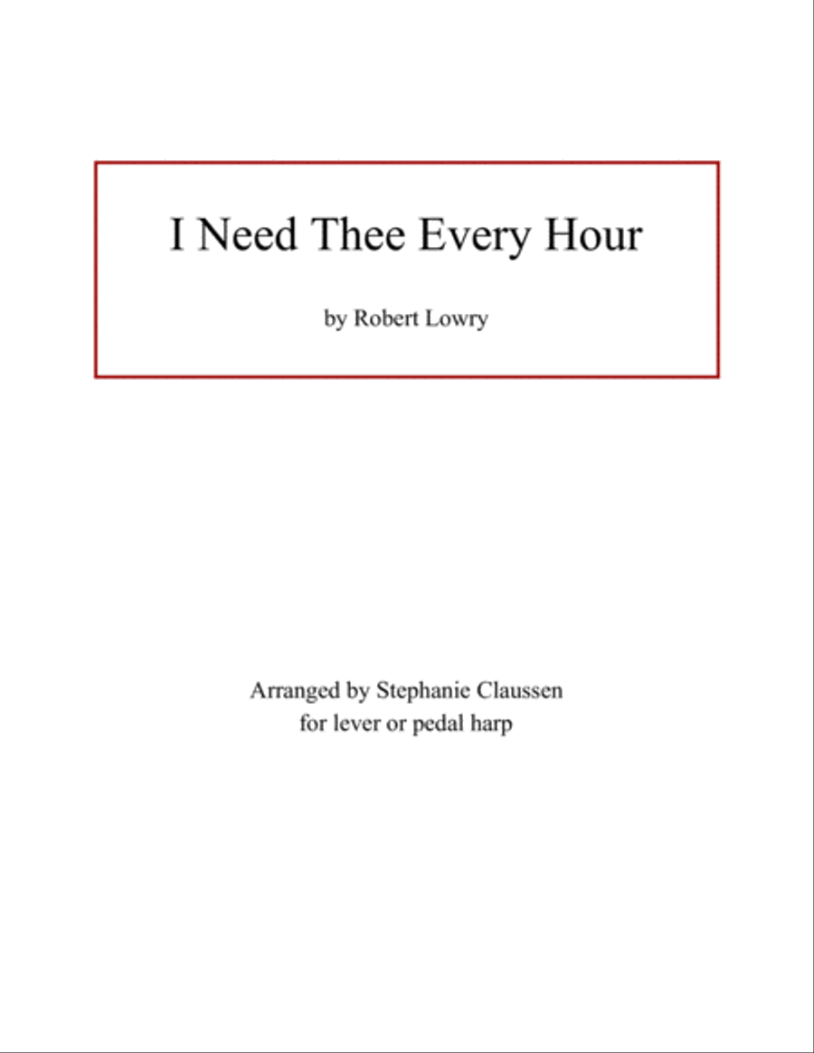 I Need Thee Every Hour Harp scores gallery preview page 1