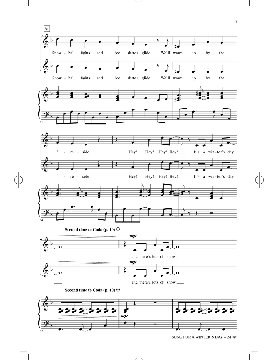 Song For A Winter's Day 2-Part scores gallery preview page 5
