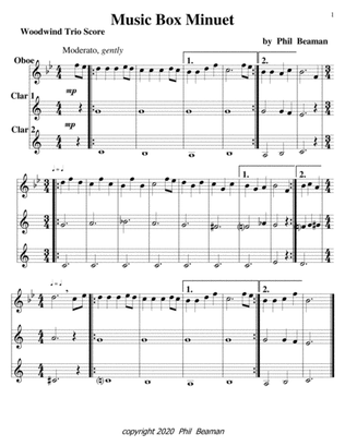 Music Box Minuet-Oboe-2 Clarinet trio