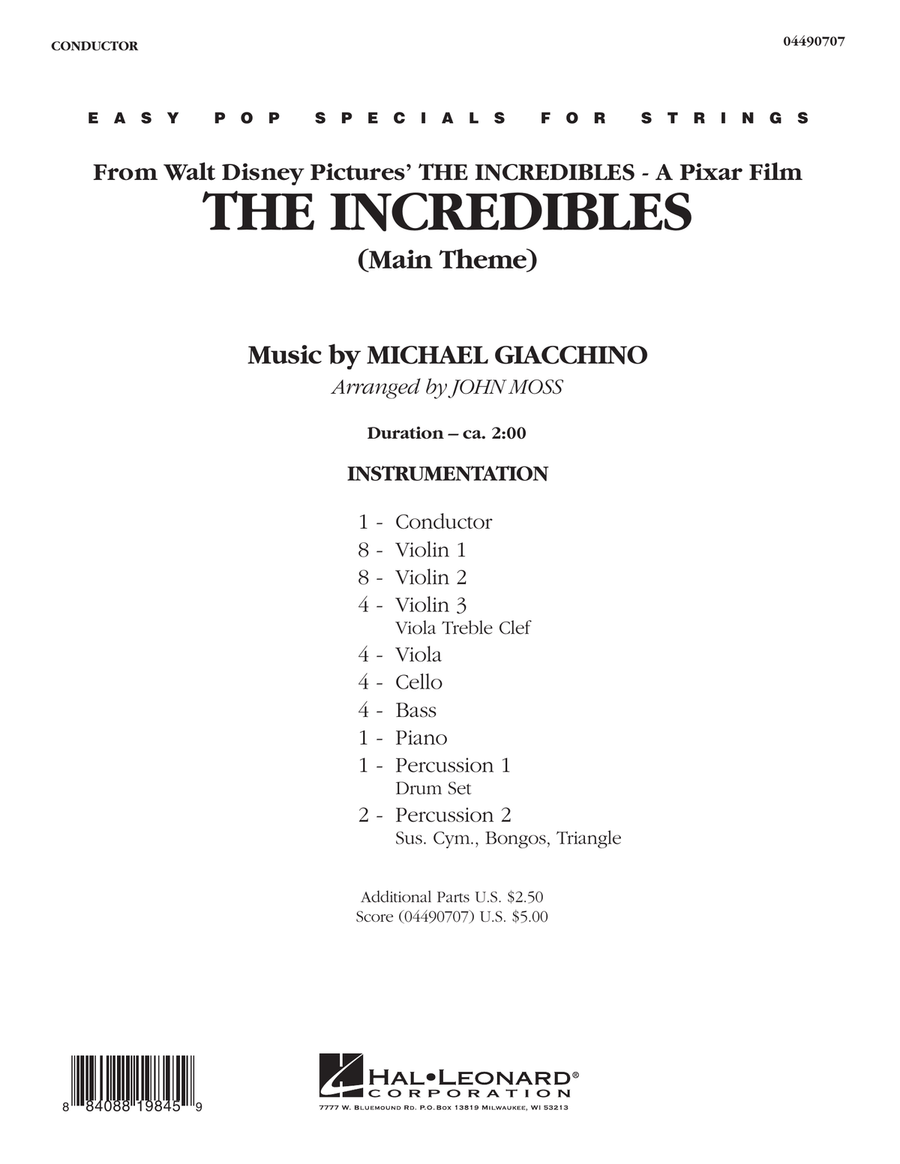 The Incredibles - Full Score Orchestra scores gallery preview page 1