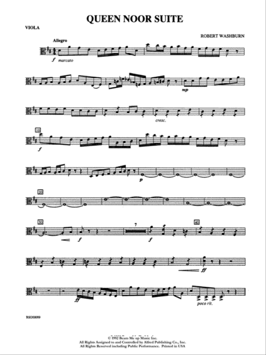 Queen Noor Suite: Viola String Orchestra scores gallery preview page 1