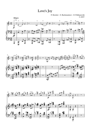 Kreisler-Rachmaninov-Pokhanovski Love's Joy arranged for violin and piano