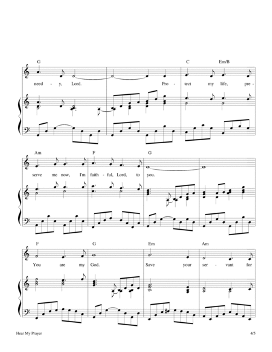 Hear My Prayer (Psalm 86) Piano, Vocal, Guitar scores gallery preview page 4