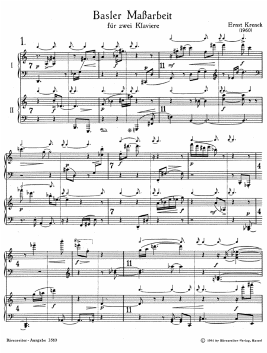 Basler Massarbeit for two Pianos op. 173 2 Pianos, 4-Hands scores gallery preview page 2