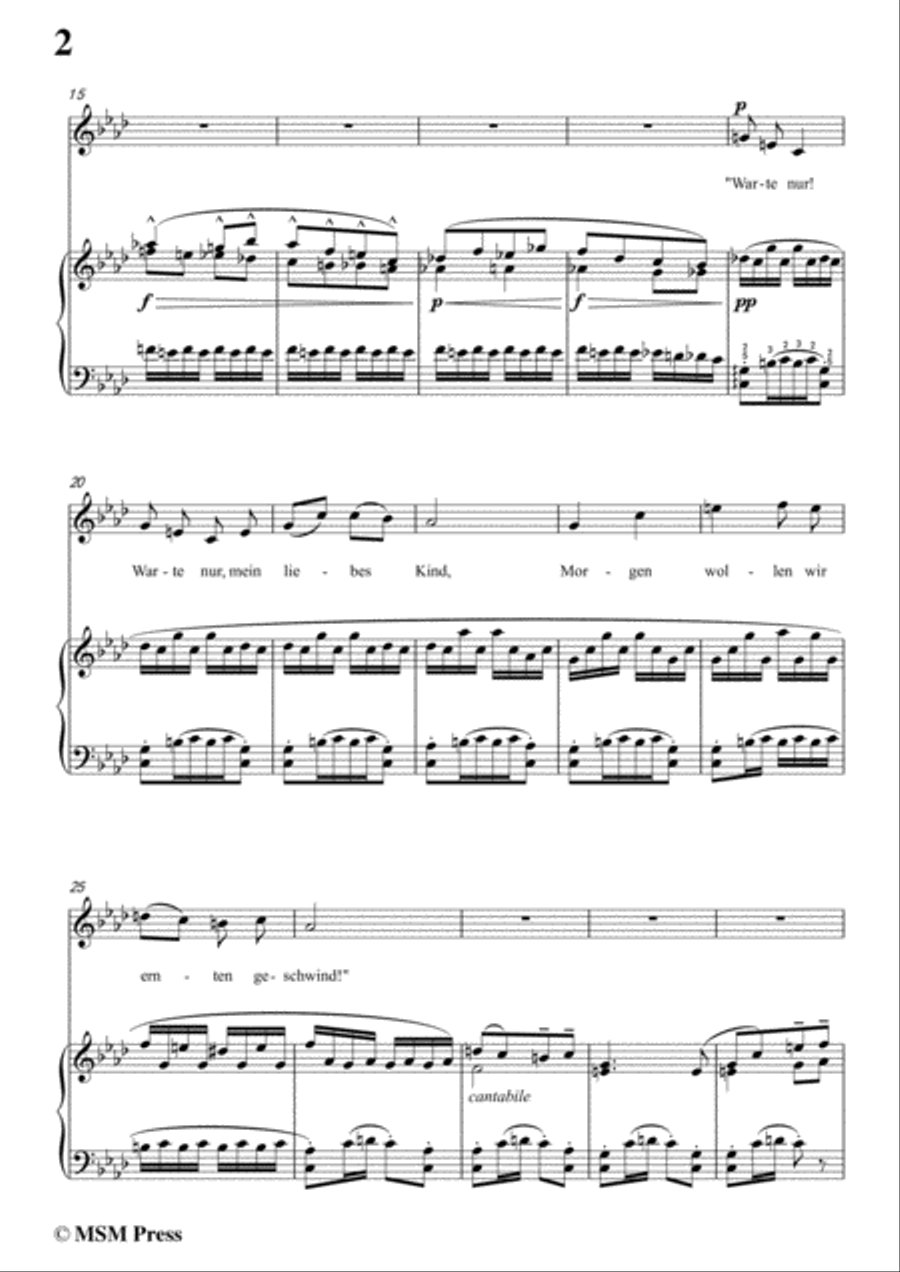 Mahler-Das irdische Leben in A flat Major,for Voice and Piano Voice Solo scores gallery preview page 4