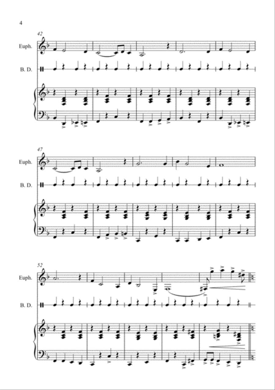 A Christmas Ragtime for Euphonium and Piano Small Ensemble scores gallery preview page 4