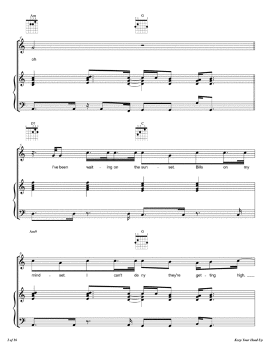 Keep Your Head Up Voice scores gallery preview page 3
