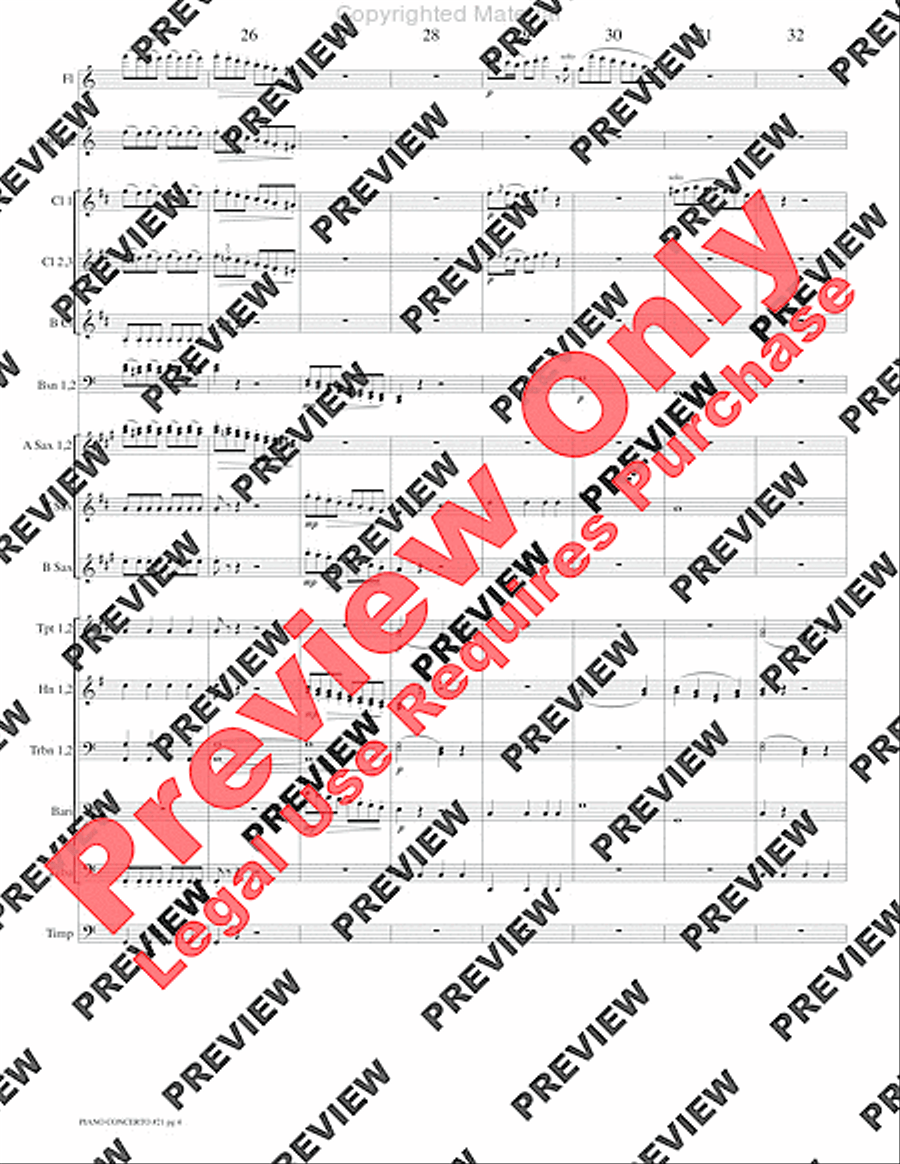 Piano Concerto No. 21, K. 467 (Movement I) Concert Band scores gallery preview page 7