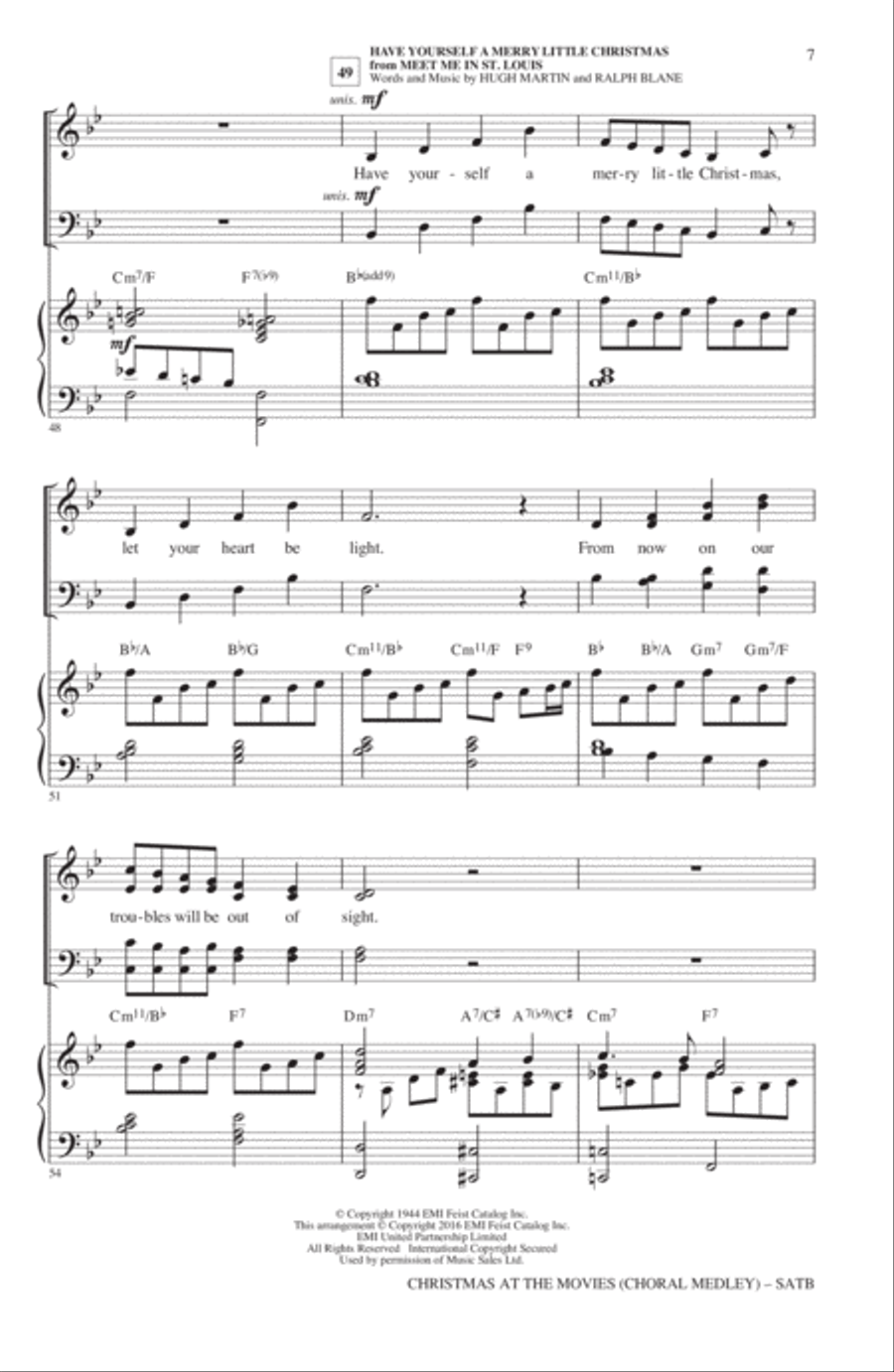 Christmas At The Movies (Choral Medley) 4-Part scores gallery preview page 6