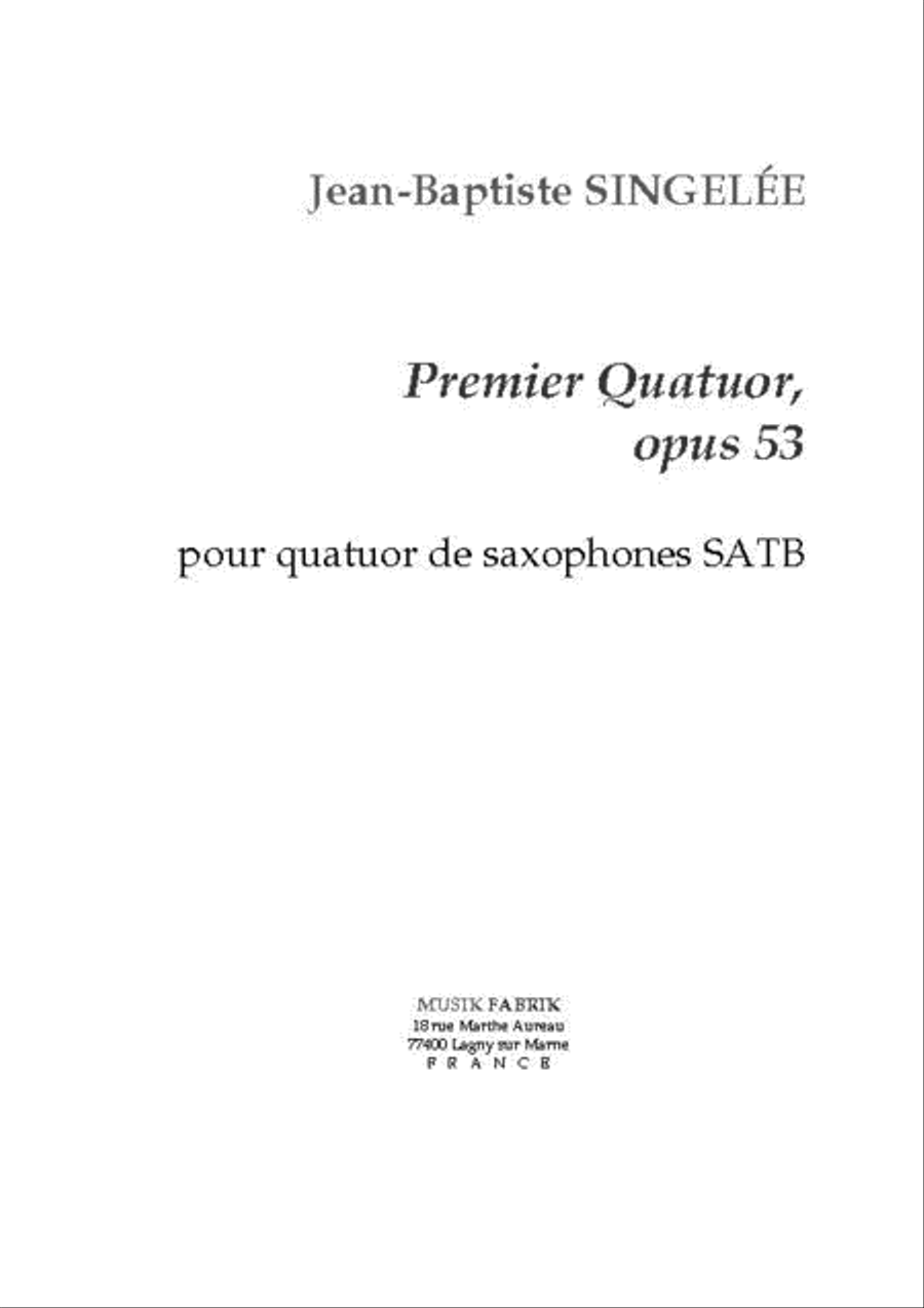 Premier Quatuor, Opus 53 Saxophone Quartet scores gallery preview page 1