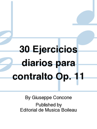 30 Ejercicios diarios para contralto Op. 11