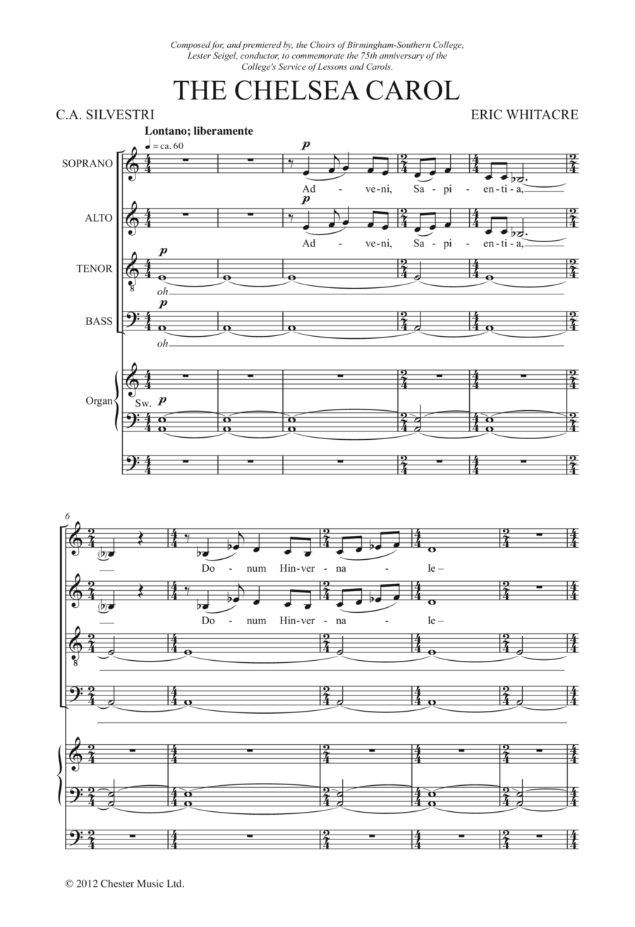The Chelsea Carol 4-Part scores gallery preview page 1